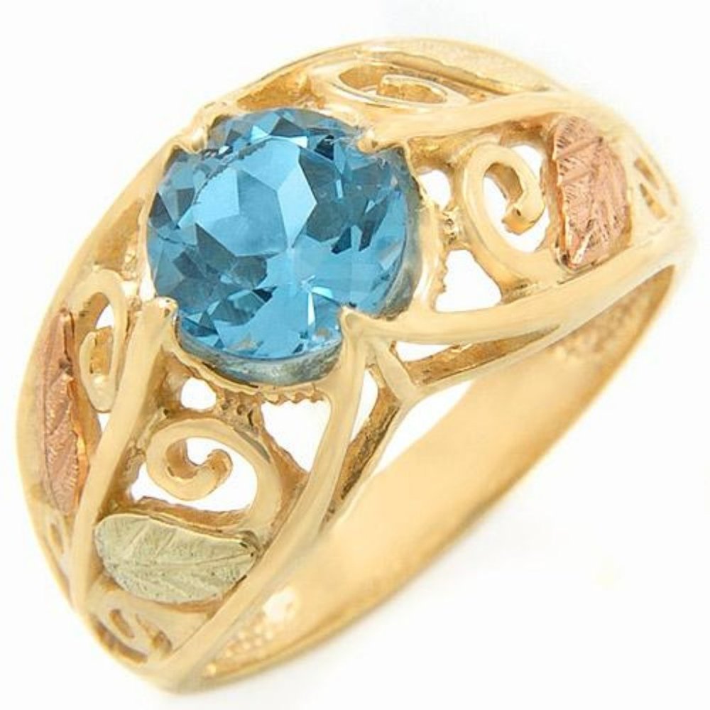 🆕️ 10K Genuine 1.73ctw Blue Topaz Ring Made of Solid Two tone Gold